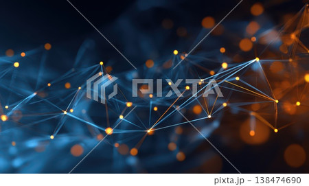 Nodes lighting up a digital space 138474690