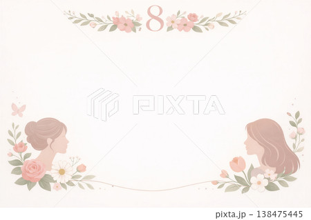 Elegant Floral Frame for Womens Celebration Elegant Floral Frame for Womens Celebration 138475445