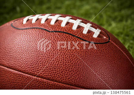Close Up Leather Football Laces And Texture Close Up Leather Football Laces And Texture 138475561