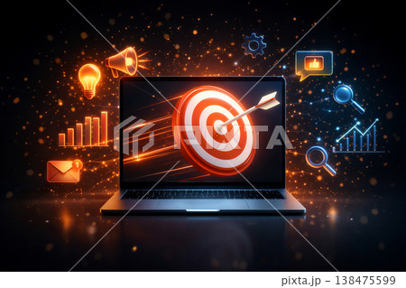 Digital Marketing Target And Analytics Visual 138475599
