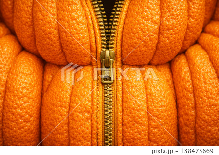 Closeup of Zippered Oranges and Texture Closeup of Zippered Oranges and Texture 138475669