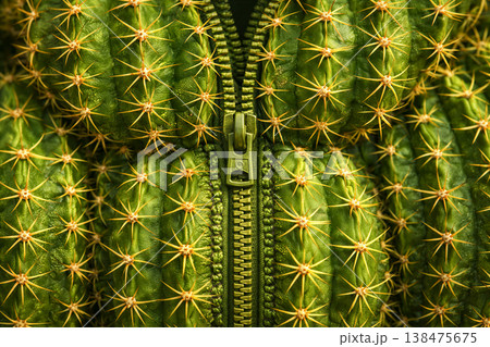 Surreal Cactus Zipper Blending Nature And Machine 138475675