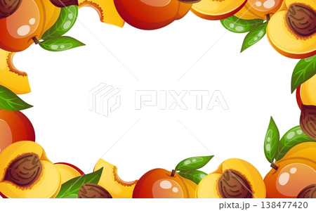 Vector rectangular frame with peaches 138477420