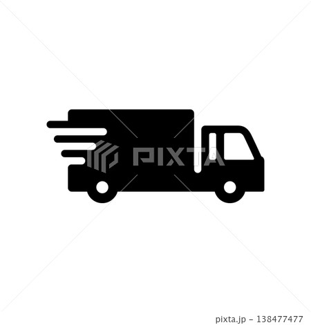 お急ぎ便トラックシンプルアイコン 138477477