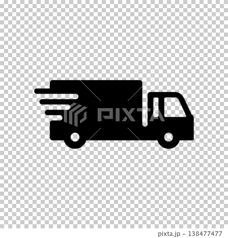 お急ぎ便トラックシンプルアイコン 138477477