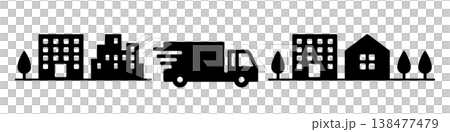 快遞卡車圖示插圖素材 快遞卡車圖示插圖素材 138477479