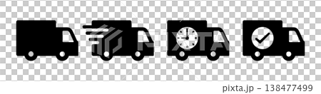 シンプル配送トラックアイコン素材 138477499