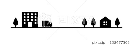 シンプルで使いやすい配送トラックの図案 138477503