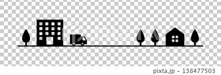 シンプルで使いやすい配送トラックの図案 138477503