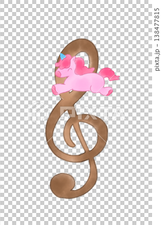 Unicorn and musical notes Unicorn and musical notes 138477815