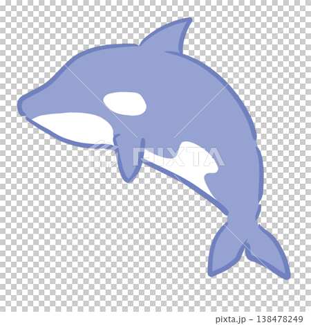 シャチのイラストアイコン(青 / 海の動物 / 清潔感 / 爽やか) シャチのイラストアイコン(青 / 海の動物 / 清潔感 / 爽やか) 138478249