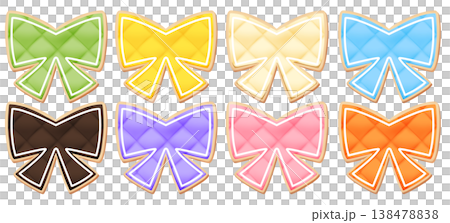 Illustration of a ribbon-shaped icing cookie Illustration of a ribbon-shaped icing cookie 138478838