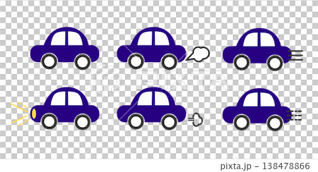 赤い車のシンプルなアイコンセット 138478866