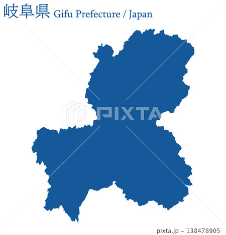 日本のベクターイラスト地図素材:岐阜全体地図 日本のベクターイラスト地図素材:岐阜全体地図 138478905