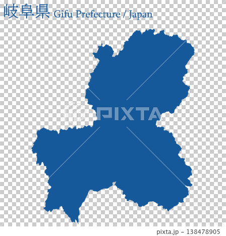 日本のベクターイラスト地図素材:岐阜全体地図 日本のベクターイラスト地図素材:岐阜全体地図 138478905