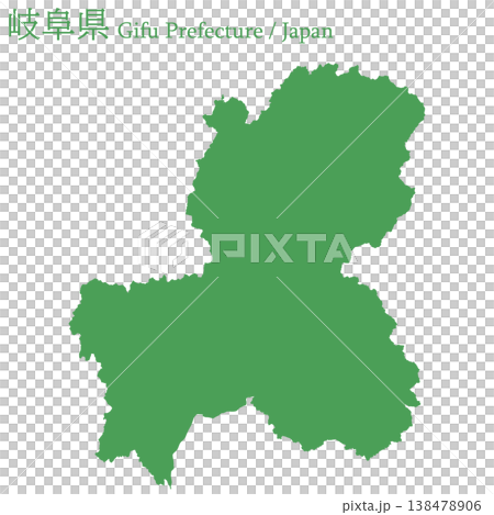 日本向量插圖地圖素材:岐阜縣地圖 日本向量插圖地圖素材:岐阜縣地圖 138478906