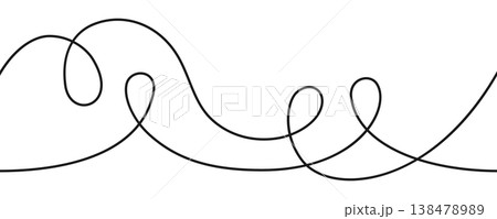 Seamless wavy swirl line pattern flowing curves continuous squiggle strokes thin doodle linework Seamless wavy swirl line pattern flowing curves continuous squiggle strokes thin doodle linework 138478989