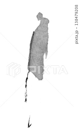 立つ人物の全身像を描いたモノクロの水墨イラスト素材 立つ人物の全身像を描いたモノクロの水墨イラスト素材 138479208
