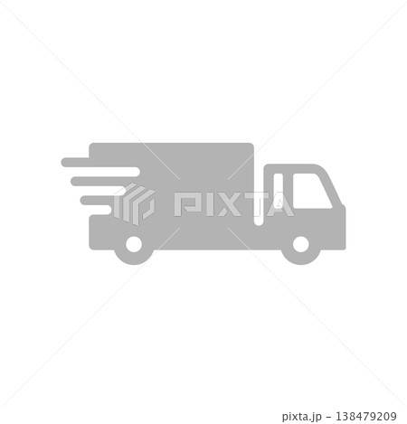お急ぎ便トラックシンプルアイコン・灰色 138479209