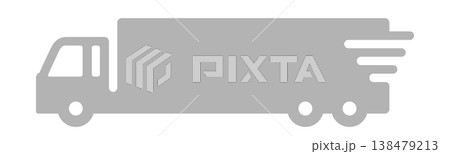 配送スピード強調・トラックアイコン・灰色 138479213