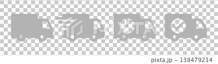 シンプル配送トラックアイコン素材・灰色 シンプル配送トラックアイコン素材・灰色 138479214