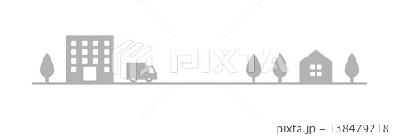 シンプルで使いやすい配送トラックの図案・灰色 138479218