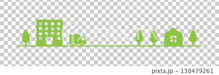 シンプルで使いやすい配送トラックの図案・黄緑色 シンプルで使いやすい配送トラックの図案・黄緑色 138479261
