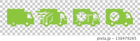 シンプル配送トラックアイコン素材・黄緑色 138479265