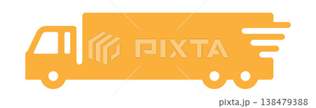 配送スピード強調・トラックアイコン・橙色 138479388