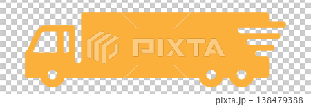 配送スピード強調・トラックアイコン・橙色 138479388