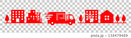 紅色快遞卡車圖示插圖素材 紅色快遞卡車圖示插圖素材 138479489