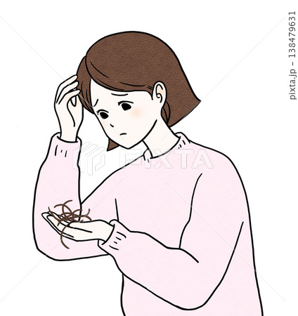抜け毛に悩む女性 抜け毛に悩む女性 138479631