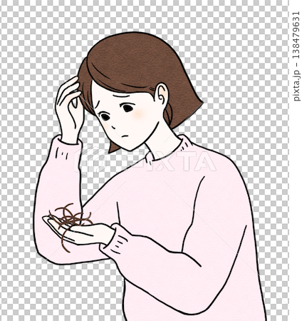 抜け毛に悩む女性 抜け毛に悩む女性 138479631