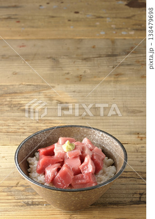 まぐろのぶつ切り丼の単品撮影 138479698