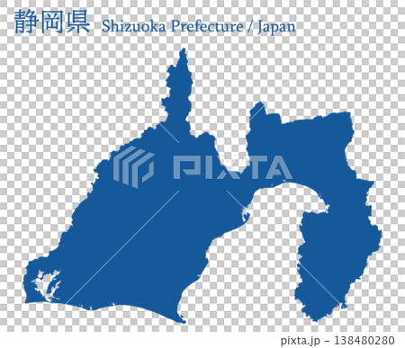 日本のベクターイラスト地図素材:静岡県全体地図 日本のベクターイラスト地図素材:静岡県全体地図 138480280