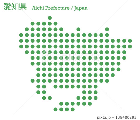 日本のベクターイラスト地図素材：愛知県全体地図 138480293