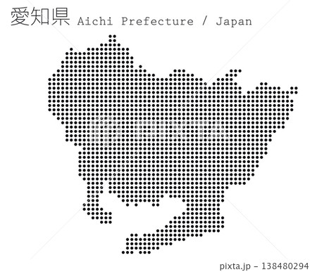 日本のベクターイラスト地図素材：愛知県全体地図 138480294
