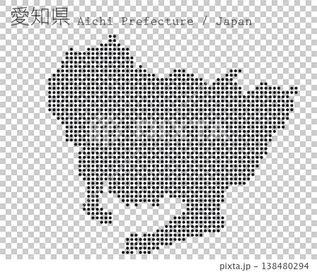 日本のベクターイラスト地図素材：愛知県全体地図 138480294