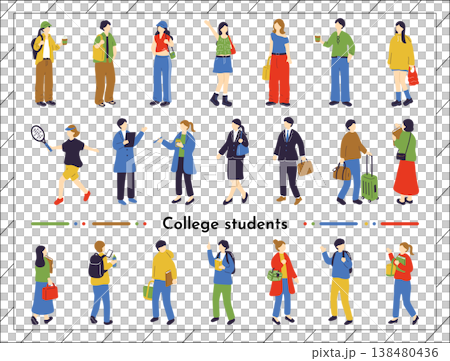 College student illustration set 138480436