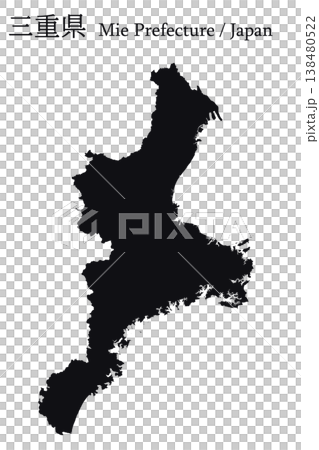 Vector illustration map material for Japan: Map of Mie Prefecture 138480522