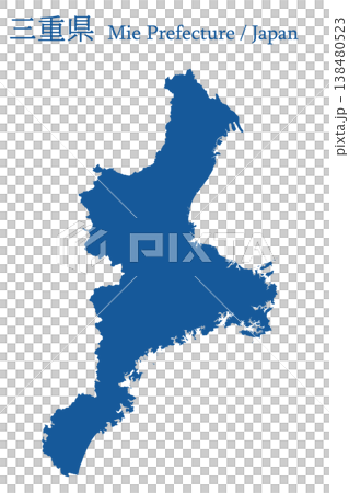 Vector illustration map material for Japan: Map of Mie Prefecture 138480523