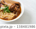 Braised duck noodles with brown soup 138481986