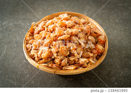 dried shrimps or dried salted prawn 138481995
