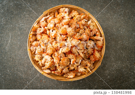 dried shrimps or dried salted prawn 138481998