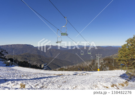 Victoria, Australia - July 4, 2024 : Ski lift at ski resort in Mt.Buller in Victoria, Australia on July 4, 2024. 138482276