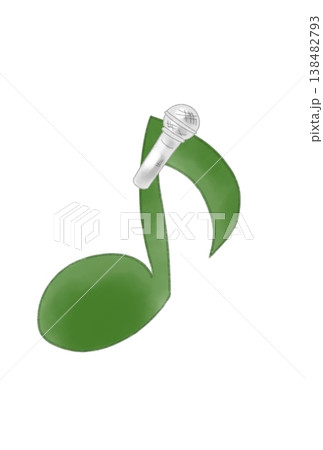 マイクの付いた音符 138482793