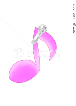 マイクの付いた音符 138482794