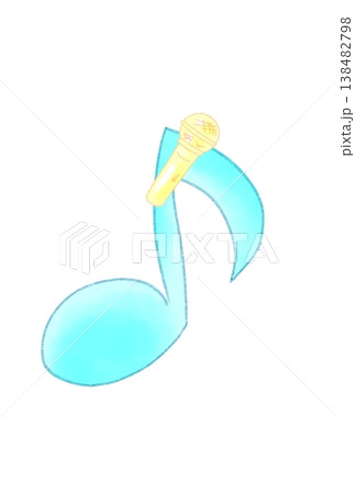 マイクの付いた音符 138482798