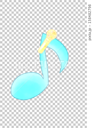 マイクの付いた音符 138482798