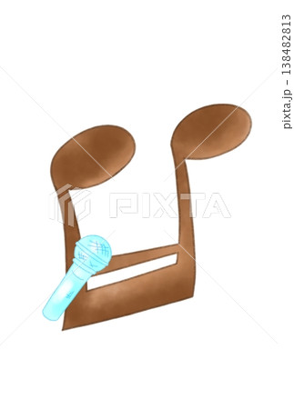 マイクの付いた音符 138482813